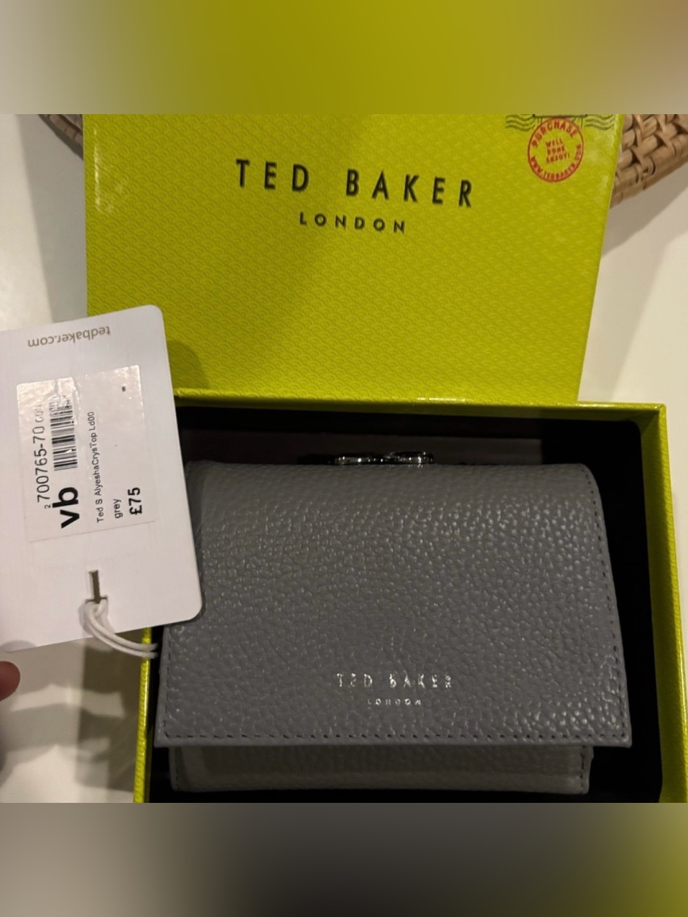 Ted Baker London Pebble-Grain Grey Wallet